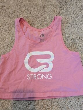 Cyclebar Strong Pink Crop Tank Top